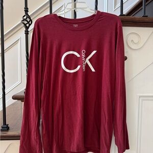 Calvin Klein Burgundy Long Sleeve Top